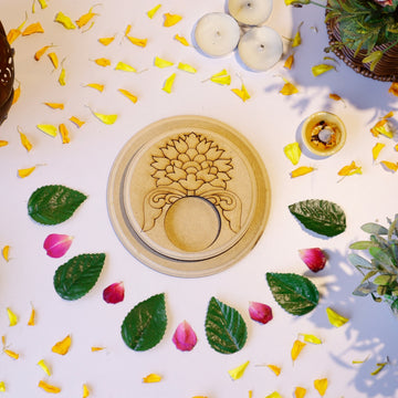 Hand Carved Edge Pre Mark Tea Light Circle